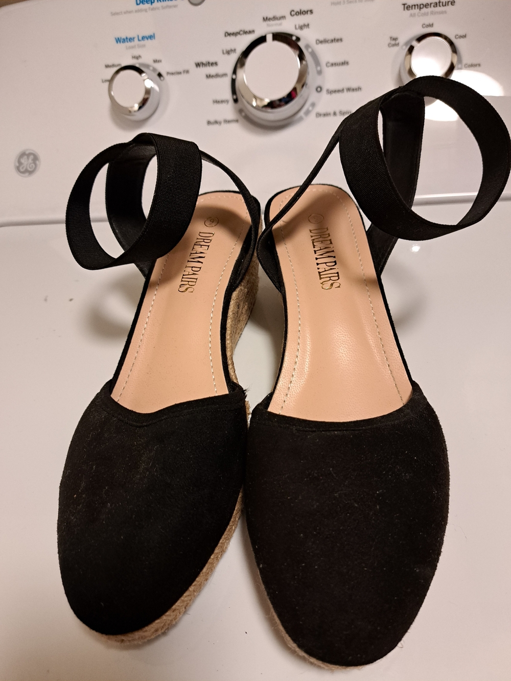 Dream Pairs Black Espadrille Ankle-Wrap Wedges